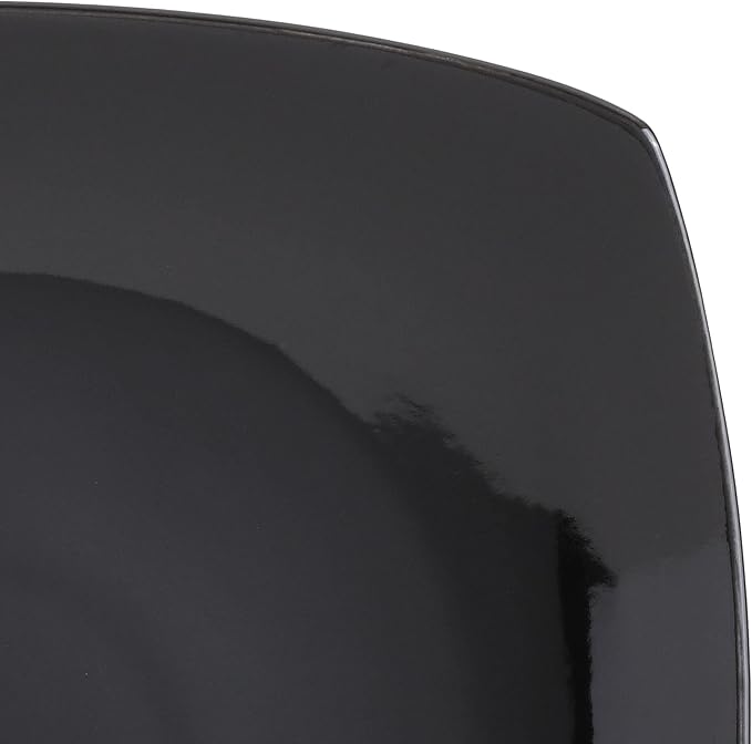 Gibson Elite Soho Lounge Square Reactive Glaze Stoneware Dinnerware Set, Service for 4 (16pc), Black