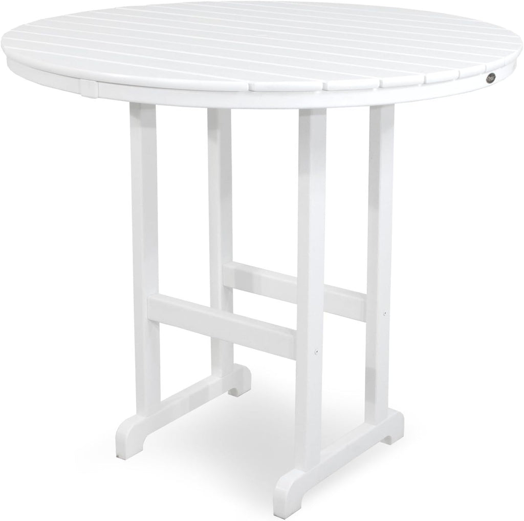 Trex Outdoor Furniture TXRBT248CW Monterey Bay Round Bar Table, 48-Inch, Classic White