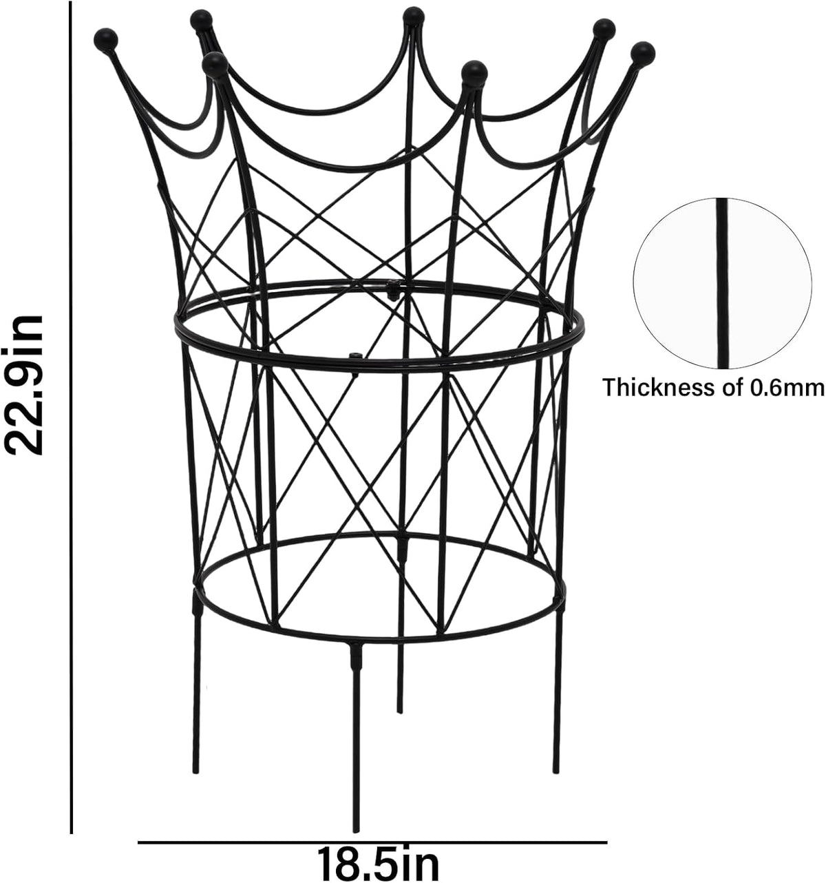 Large Obelisk Trellis for Plant Supports 18.5in x 22.9in - Durable Metal Garden Support Cage for Peonies, Ideal for Indoor & Outdoor Use, Elegant Design, Easy to Install