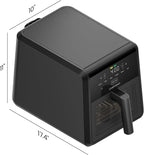 Chefman Air Fryer TurboFry 7-Qt, 6-in-1 High-Powered 450°F Cooking for Crispier Results, Compact Space-Saving Design, Air Fry, Bake, Broil, Reheat, Dehydrate, Defrost, Fast & Even Cooking – Black
