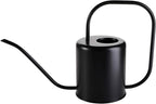 Fasmov 51 Oz Stainless Steel Watering Can Modern Style Watering Pot, Watering Can with Long Spout for Easy Pour, Water Outdoor Garden, Indoor Plant (Black)