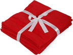 Casa Lino 24 Pack Wash Cloths Set, (12" X12) 100% Cotton wash Cloths, wash Cloths for Your face and Body, Highly Absorbent & fingertip Soft wash Cloths for Your face and Body, Red.