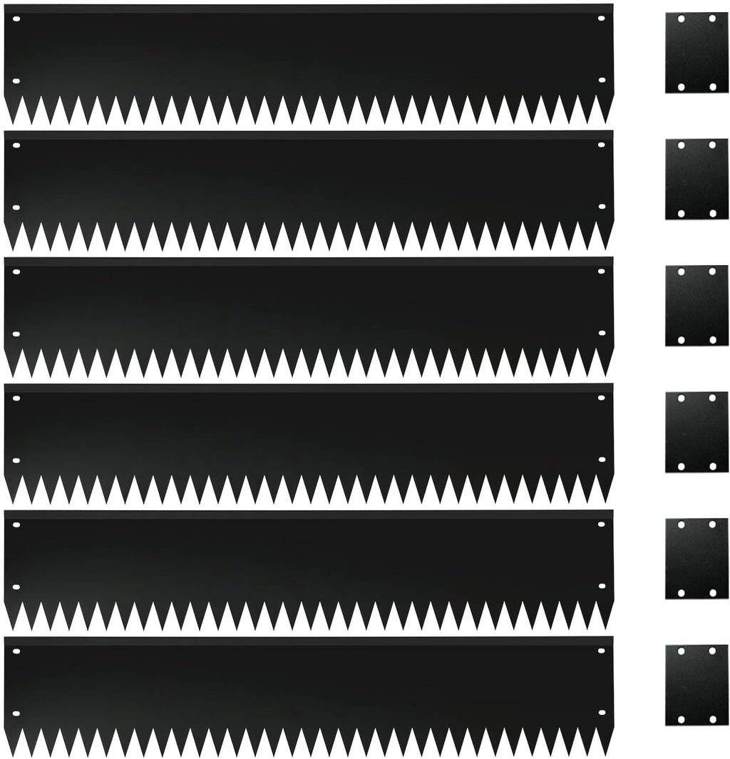 Steel Garden Edging with Top Bending Protection Metal Lanscape Edging Steel Lawn Edging 40 inch Strips, 8 inch Depth 180 Degree Bend for Garden,Lawn,Backyard, 6 Pack (8 inch-180 Degree Bend, Black)