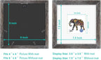 RPJC 8x8 inch Soild Wood Picture Frame with High Definition Glass Display Pictures 4x4 with Mat or 8x8 Without Mat for Wall Mounting Hanging Photo Frame Driftwood Finish