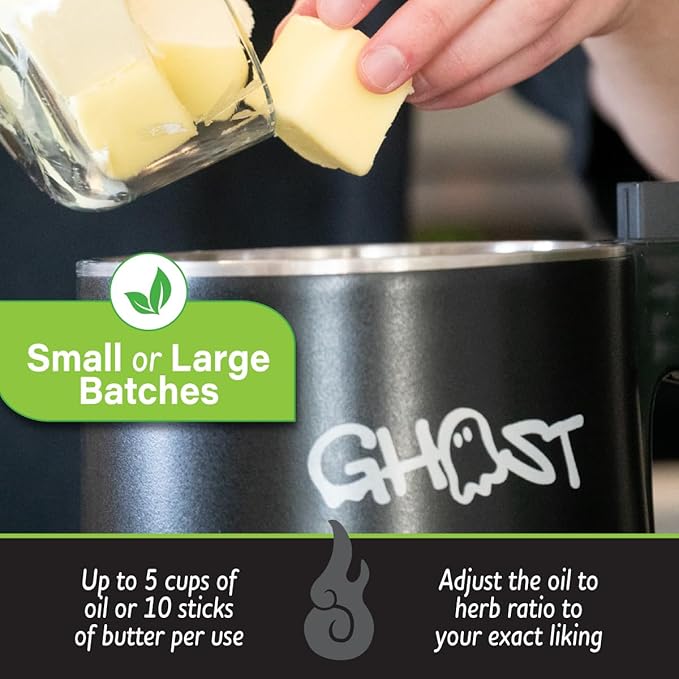 Ghost Infuser - Herbal Botanical Extractor and Oil Infusion Machine - Fully Customizable Settings - Easy to Use to Make Your Own Infused Oil Edibles & Treats