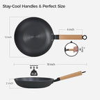 YUTANN 12 Inch Frying Pan, Pre-seasoned Cast Iron Skillet Lightweight Cast Iron Pancake Pan, Induction Frying Pan, Durable & Oven Safe to 500℉, Suitable for All Stovetops, PFAS & PFOA Free