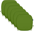 SleepMan Outdoor 17"x16" Chair Cushions with Ties Set of 6, Water Resistant All Weather U-Shape Seat Pads for Patio Garden Furniture Indoor Fade Resistant Patio Cushions (Grass Green)