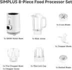 Simplus 3 in 1 Blender and Food Processor Combo for Kitchen, Small Electric Food Chopper, Meat and Vegetable Grinder, 380W High Speed 5 Cup Blenders with 2 Speeds and Pulse for Smoothies and Shakes