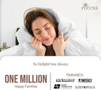Pizuna 100% Cotton Full 3 Pc Duvet Cover + 1 Pc Fitted Sheet Set 400 Thread Count White Sateen Weave Luxurious Long Staple Cotton 4 Piece Bedding Set - 1 Duvet Cover, 2 Pillow Shams, 1 Fitted Sheet