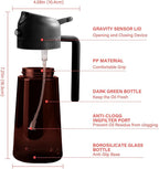 16oz Oil Dispenser Bottle for Kitchen - 2 in 1 Olive Oil Dispenser and Oil Sprayer - 470ml Olive Oil Bottle - Oil Sprayer for Cooking, Kitchen, Salad, Barbecue Black (Wine red with black lid)