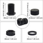 Hordion 2PCS Garden Hose Bulkhead Fitting with Plug, 1/2" Female NPT, 3/4" Male GHT (Garden Hose Thread) Bulkhead Tank Fitting for Rain Barrels Water Tank Pond Aquarium Tub Pool Sink
