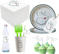 Hole in One Golf Party Decorations, 480-Piece Set with Cocktail Napkins, Plates, Cups, Bottle Labels, Toothpick Flags, Straws, Gift Tags, and Forks for Golf Birthday and 1st Hole in One Parties