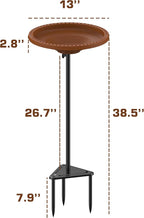 Bird Baths for Outdoors Heavy Duty, 38.5 in Detachable Birdbaths for The Garden Clearance, Bird Bath Bowl Spa & Birdfeeder with Metal Stake Stand for Outdoors Garden, Circle Style (Brown)