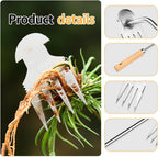 Hand Weeder Tool, Stainless Steel 2 Pcs Weeder Tool for Garden and Farm,Weeding Tool for Gardening,Garden Weeder, Weed Pulling Tool, Weed Puller Tool(Wooden Handle)…
