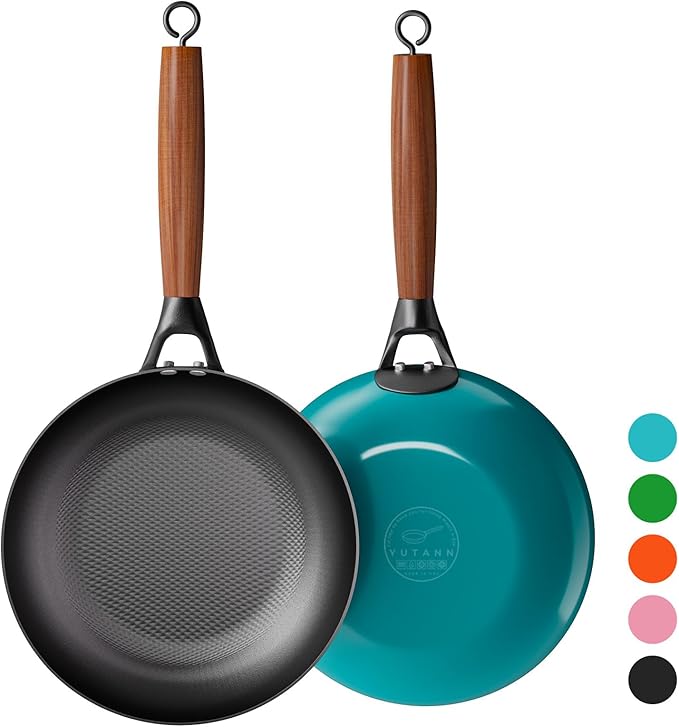 YUTANN Nonstick Frying Pan 12 inch, Ceramic Cast Iron Skillet, Lightweight Pre-seasoned Cast Iron Pan with Detachable Handle, Dishwasher & Oven Safe, Free of PFAS and PFOA