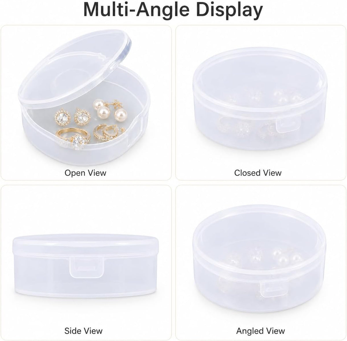 Clear Round Plastic Storage Container with Lid, Mini Small, Single Pack | Organizer for Beads, Jewelry, Cards, Crafts & Hobby Supplies