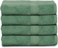 Casa Lino 4 Pack Hand Towels for Bathroom, 18"x28", 100% Cotton, Ultra Soft & Highly Absorbent, Premium Luxury Towels for Gym, Shower, Hotel, New Apartment Essentials, Green