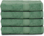Casa Lino 4 Pack Hand Towels for Bathroom, 18"x28", 100% Cotton, Ultra Soft & Highly Absorbent, Premium Luxury Towels for Gym, Shower, Hotel, New Apartment Essentials, Green