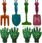 Kids Gardening Tools Set Metal Hand Shovel Mini Garden Tools for Kids, Safe Toy Gardening Tools for Soil Planting Digging Transplanting 6 Pieces