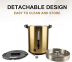 Commercial Coffee Urn, 16L Double Wall Stainless Steel Large Percolate Coffee Maker Electric Hot Water Urn Dispenser for Parties Office Catering Events 68-cup