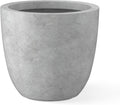 Kante 18 Inch Dia Round Concrete Planter, Indoor Outdoor Large Plant Pot with Drainage Hole and Rubber Plug for Home Patio Garden, Natural Concrete