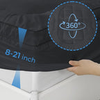 YUGYVOB Twin Mattress Topper - 800GSM Extra Thick Cooling & Breathable Mattress Pad with Deep Pocket 8"-21" & Soft Down Alternative Filling, Grey