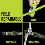 Flexzilla Pro Water Hose with Reusable Fittings, 5/8 in. x 50 ft., Heavy Duty, Lightweight, ZillaGreen - HFZWP550-E