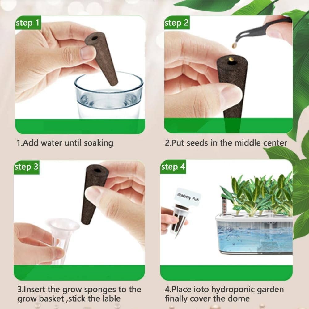 90pcs Hydroponic Seed Pod Kit Include 30pcs Plant Replacement Basket Containers,30 Grow Domes and 30 Seed Label Compatible with Hydroponic Growing Garden System(0.5 Inch,White)