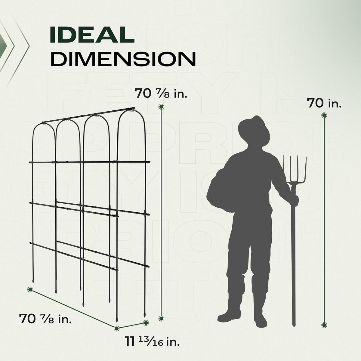 Idzo Arched Trellis for Raised Garden Bed, 70in Stainless Steel Tunnel Vegetable Trellis w PE Coating Protects Against Rust, Space-Saving Cucumber Trellis for Climbing Plants Outdoor, Easy to Maintain