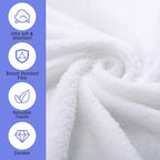 Newwiee 24 Pcs Coral Velvet Microfiber Bath Towels Sets 28 x 55 Inch Large Absorbent Multipurpose Quick Drying Soft Body Towels for Shower Bathroom Beach Fitness Yoga Sports Spa(White)
