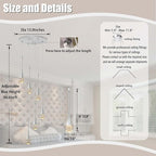 H86 Pendant Lights Kitchen Island 6-Lights Pendant Chandelier for Dining Room Hallway Stairwell,Silver Chandelier Suit for Sloping Ceiling LED Dimmable 2700K-6000K