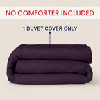 Kotton Culture 1 Pc King Size Duvet Cover Only -100% Egyptian Cotton Sateen 600 Thread Count Ultra Soft Premium Durable Comforter Cover Zipper Closure & Corner Ties (Plum, King 102"x94")