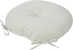 Bistro Chair Cushions 15 inch,Set of 2,Tufted Round Chair Cushions with Ties,15"x15"x4",Water Resistant Round Seat Cushion for Barstool Chairs,Patio Garden Kitchen Outdoor Furniture(Cream White)