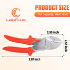 8" Professional Heavy Duty Anvil Pruning Shears with SK-5 Blades, Garden Shears for Dry Stems and Small Branches, Gardening Scissors, Clippers for Wood, Plastic, Rubber, Leather | LFXP1108