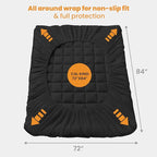 MATBEBY California King Mattress Pad - Cooling Breathable Mattress Topper, Quilted Fitted Mattress Protector, Pillow Top Mattress Cover with 8-21" Deep Pocket, Soft, Machine Washable, Black, Cal King