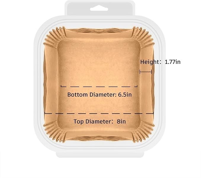 Parchment Paper, OOTDAY 100Pcs Square Air Fryer Liners Disposable, Cooking Non-Stick air fryer accessories, Frying Pan, Oil-proof Air Fryers for 2-4 QT Air Fryer Baking Roasting Microwave(6.5")