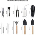 11Pcs Succulent Tools,Mini Garden Tools,Succulent Watering Tool as Plant Accessories,Succulent Gardending Hand Tools Kit for Seedling Soil,Caring Succulent,Houseplant,Gifts for Woman (No Flowerpot)