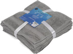 Casa Lino Face Towels & Body Wash Cloths for Showering - 100% Cotton Wash Cloths for Bathroom - Highly Absorbent & Quick Drying Washcloth Set - Cotton Washcloths 24 Pack (12" x 12") - (Silver Grey)