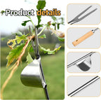 Hand Weeder Tool, Stainless Steel 2 Pcs Weeder Tool for Garden and Farm,Weeding Tool for Gardening,Garden Weeder, Weed Pulling Tool, Weed Puller Tool(Wooden Handle)…