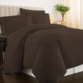Pizuna Pure 100% Cotton Full Duvet Cover Set, Luxurious 400 Thread Count Long Staple Cotton Sateen Weave with Button Closure (Combed Dark Brown Cotton Duvet Cover Full)