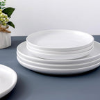 GBHOME Ceramic Dinnerware Sets, 12 Pieces Stoneware Dinnerware Set, Plates and Bowls Sets, Dishwasher & Microwave Safe Dishes | Service for 4 -White