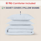 Kotton Culture 120"x120" 3 Pc Super King Plus/Super Oversize King Duvet Cover Set 100% Egyptian Cotton - 600 TC Comforter Cover, Zipper Closure & Corner Ties -Fits Only Extra Large Inserts - Blue Sky
