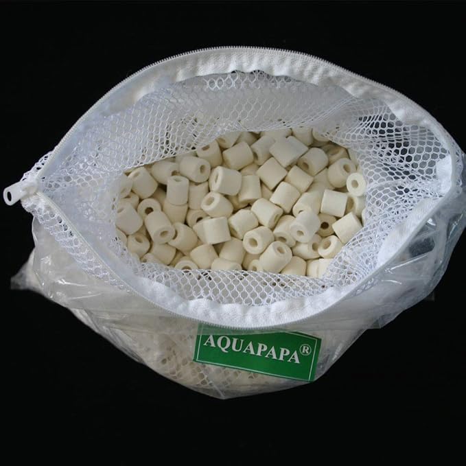 AQUACITY Premier Bulk Bio Ceramic Rings Filter Media for Aquarium Koi Fish Pond Reef Filter (5 Lbs)