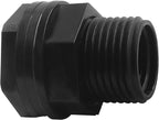 BokWin 10 Pack Garden Hose Bulkhead Fitting, Double Threaded Bulkhead Tank Fitting, 1/2 Inch Female NPT x 3/4 Inch Male Threaded Connector, Black, for Rain Barrels, Aquariums, Tubs, Pools, Spigot Use