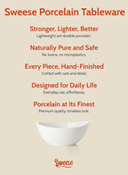 Sweese 7 Inch Porcelain 28 oz Bowls Set of 6, for Soup | Cereal | Pasta | Salad | Ramen | - Microwave, Dishwasher, and Oven Safe - White