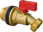 GHT 3/4 spigot for rain barrel, brass bulkhead water barrel spigot kit for diy tank parts and accessories connect garden hose outdoor bucket (1 pc, red)