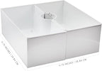 AuldHome Design Umbrella Planter for Patio Table (White Square), w/Umbrella Hole, Enamelware Rectangular Planter Pots