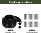 uxcell Landscape Edging, 1Pcs 40FT x 3.94" - No Dig Garden Edging Kit with 36 Stakes, Landscape Edging Border for Garden Lawn Flower Bed Yard Grass (Black)