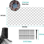 Koi Pond Netting for Leaves 20x30 Ft, 1/2 in Strong Woven Fine Mesh Pond Leaf Net Cover, Protecting Koi Fish from Herons, Raccoons, Birds, Cats & Predators, 28 Pcs Stakes Included