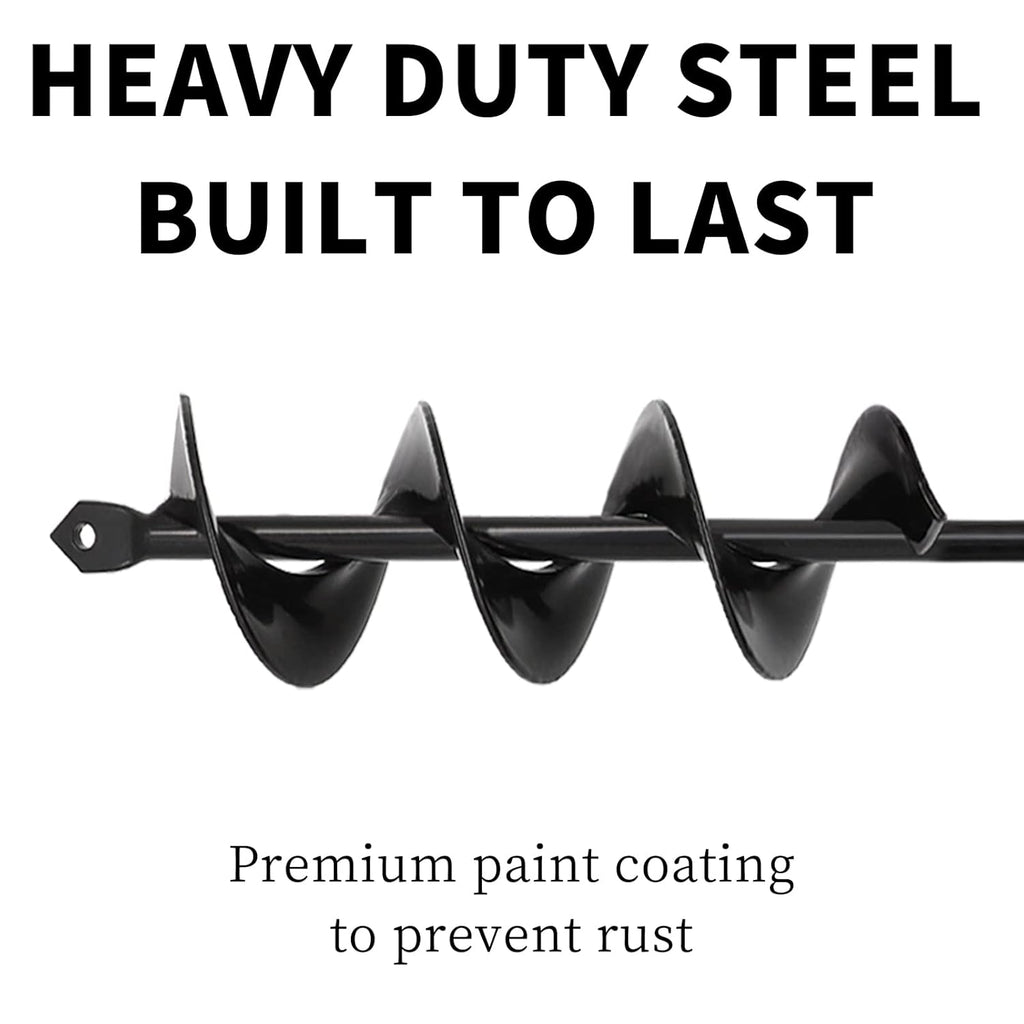 TCBWFY Auger Drill Bit 2x14.6inch Garden Plant Flower Bulb Auger Rapid Planter Bulb & Bedding Plant Auger for 3/8" Hex Drive Earth Drill Fence Post Umbrella Hole Digger
